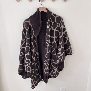 Reversible Cheetah Brown Heavy Shawl - One Size